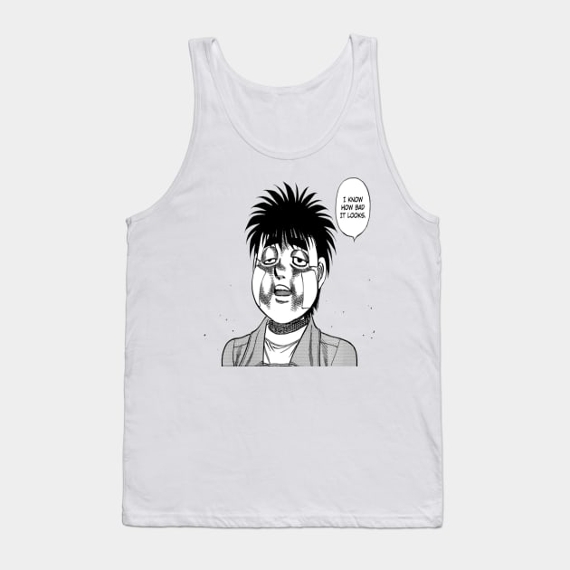 Hajime no Ippo - Ippo Makunouchi with Funny Injured Face Tank Top by BadassManga